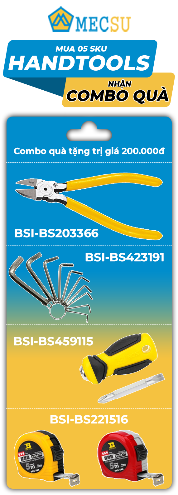Mua 05 SKU handtools nhận combo quà